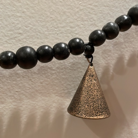 NWT Bee & Willow black bead garland with copper bells 72” length - Picture 2 of 4